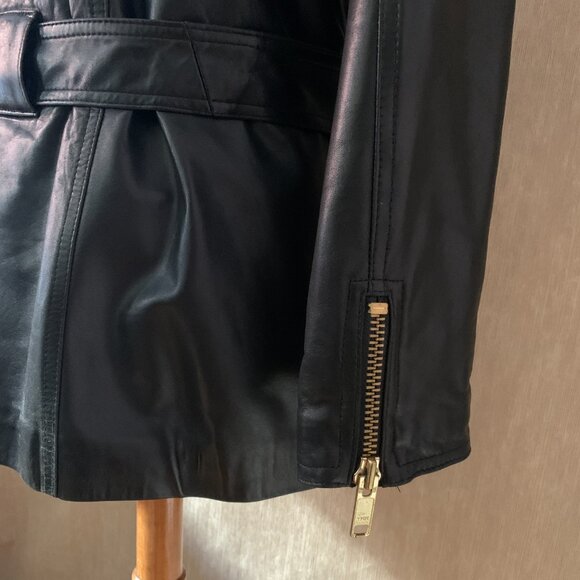 Vintage Margaret Godfrey Black Leather Fringe Biker Jacket - Picture 9 of 15